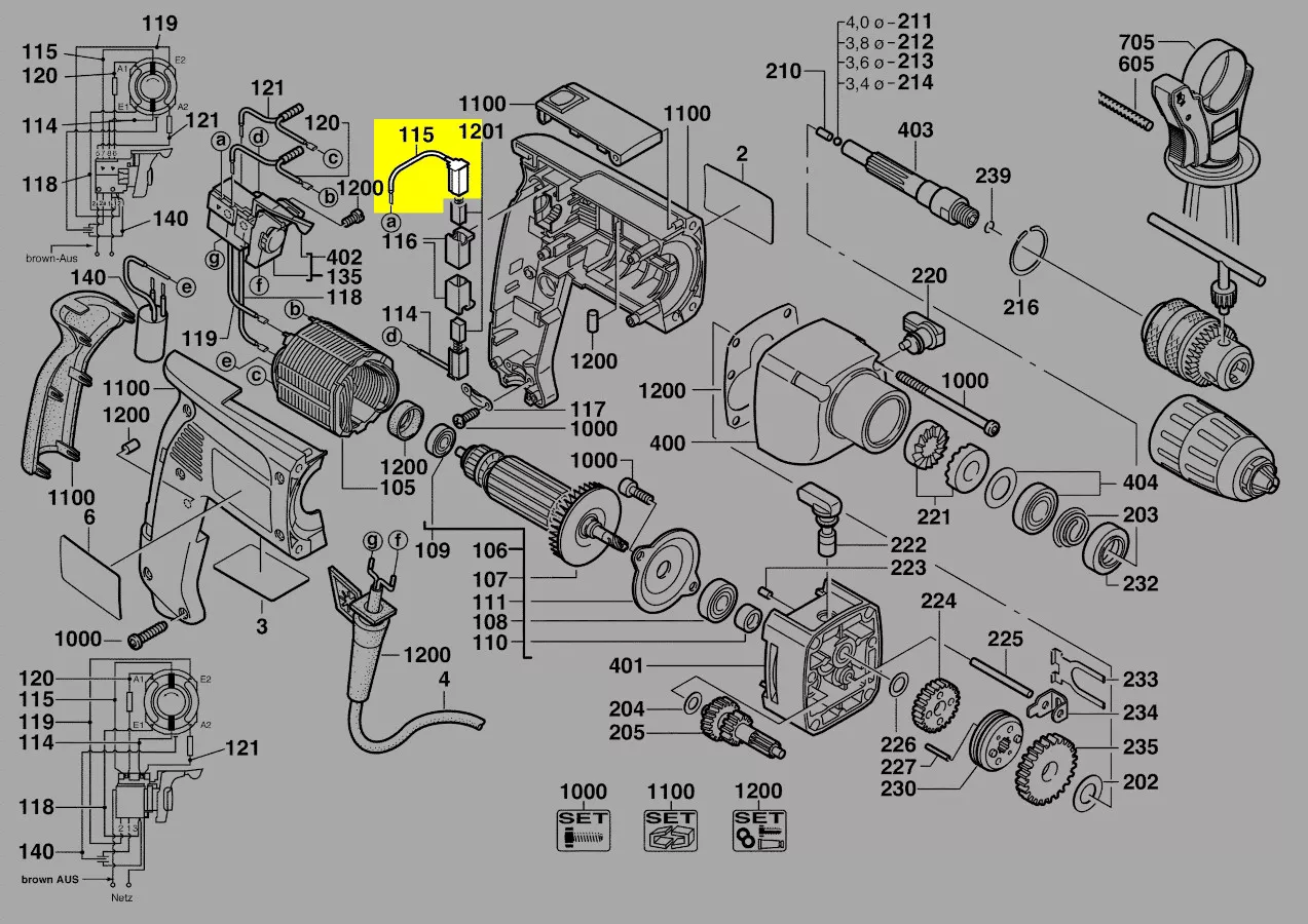 câble charbon réf. 4931622292 AEG